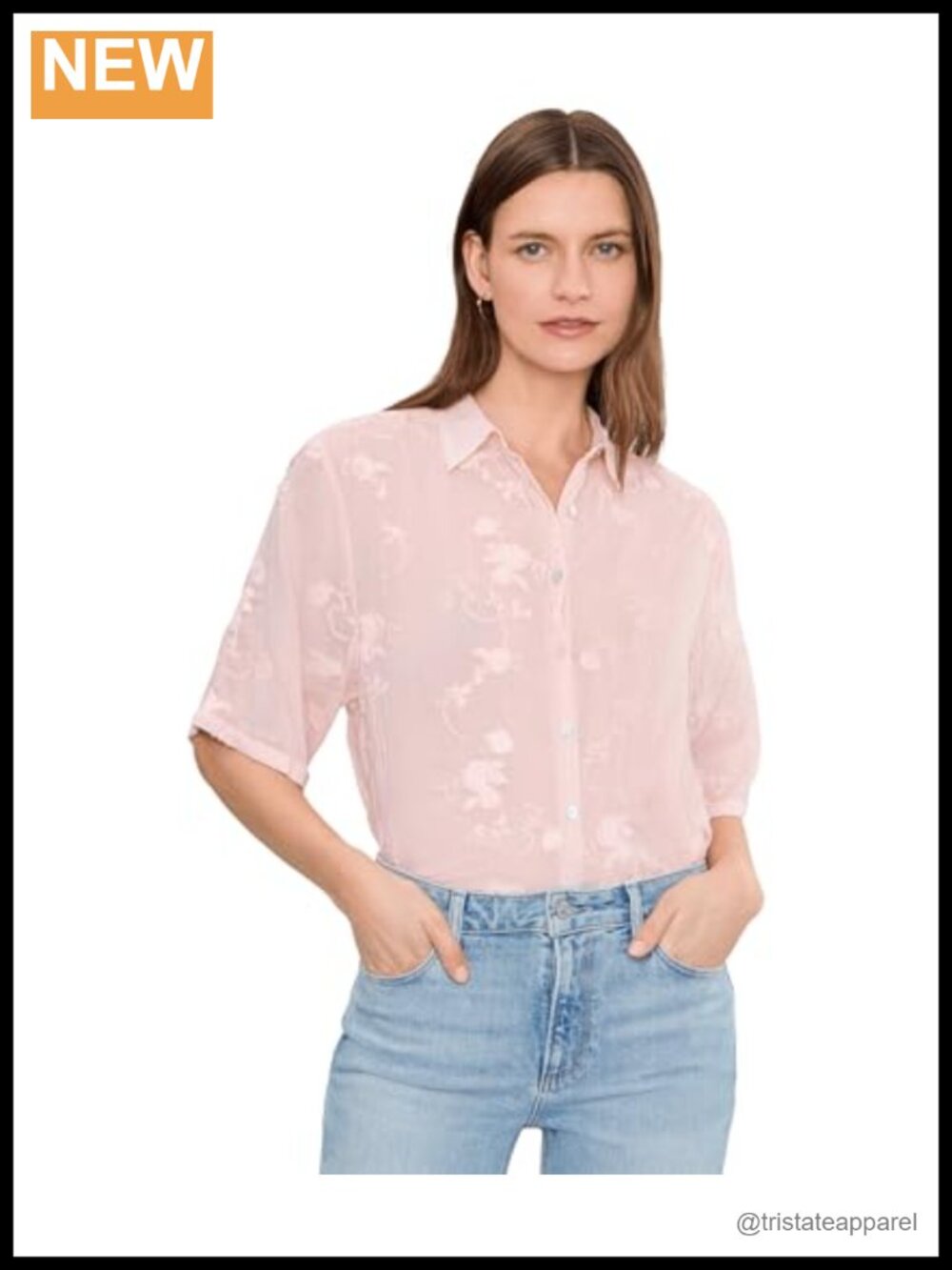 Karyn Seo Kady Blouse Women's Tissue Cotton Floral Half Sleeve